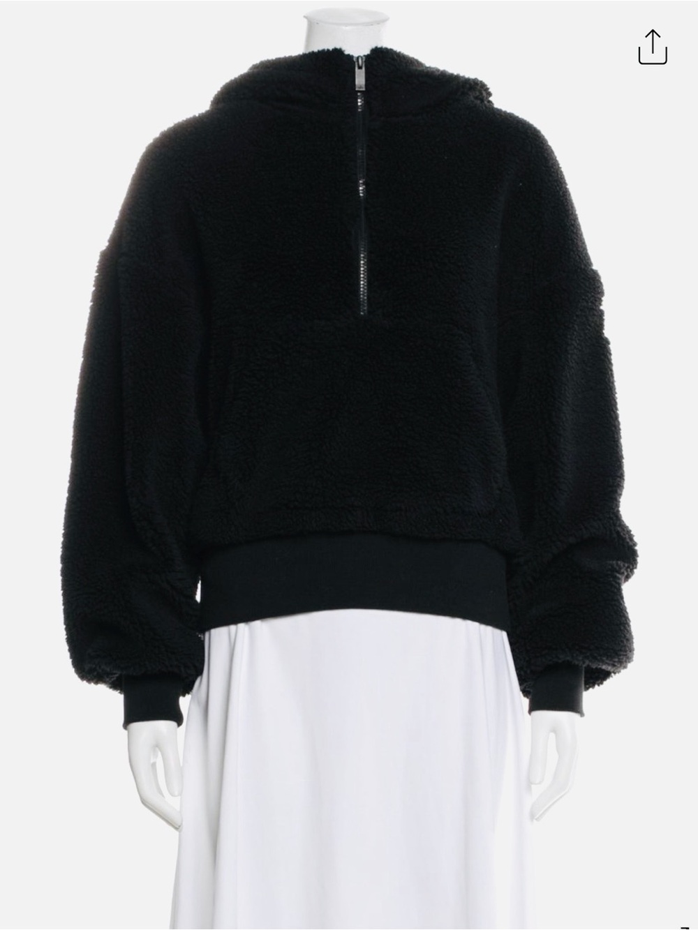 ALO Yoga Black Sherpa Half-Zip Hoodie